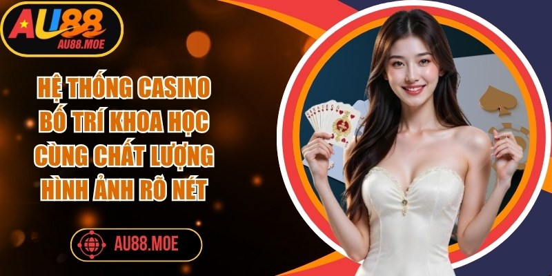 Hệ thống casino tại AU88 bố trí khoa học cùng chất lượng hình ảnh rõ nét 