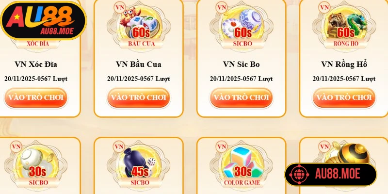 Các sản phẩm trò chơi nổi bật tại AU88 là gì