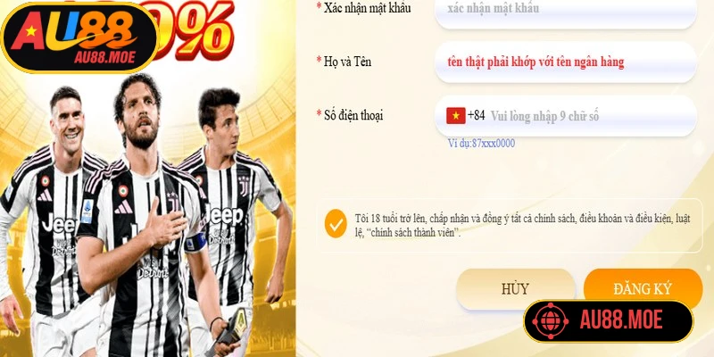 Hướng dẫn AU88 chi tiết quy trình đăng ký tài khoản