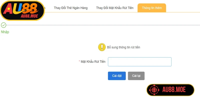 Các điều kiện tiên quyết cần thiết cho việc rút tiền AU88